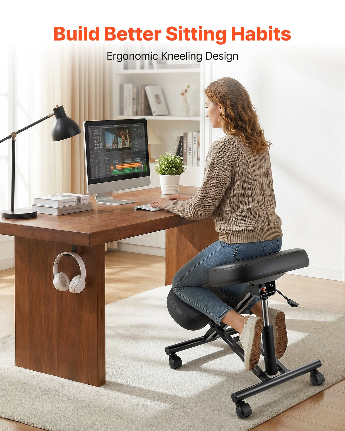 Kneeling Chair with Wheels – Ergonomic Adjustable Height Knee Chair – image 2
