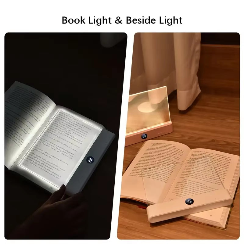 LED Book Reading Light - Clip-Free Flat Panel Eye-Care Night Reading Lamp