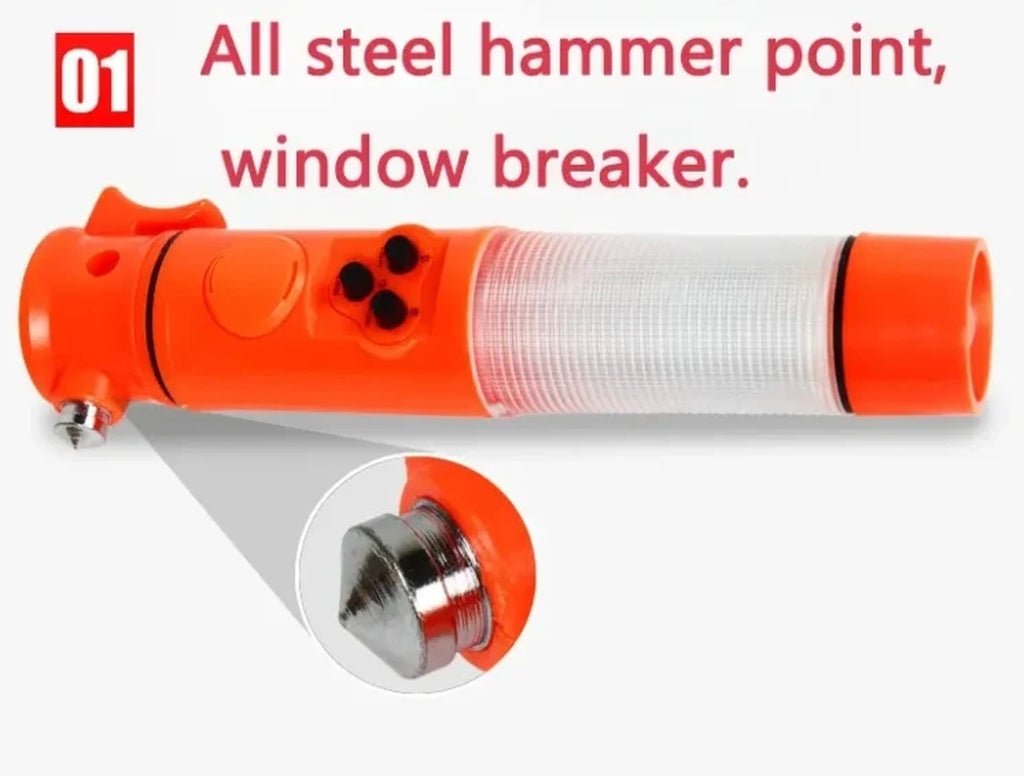 Car Safety Hammer with Seat Belt Cutter and LED Flashlight – image 6