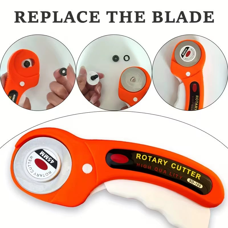 Rotary Cutter 45mm with 5 Replacement Blades and Safety Lock – image 5