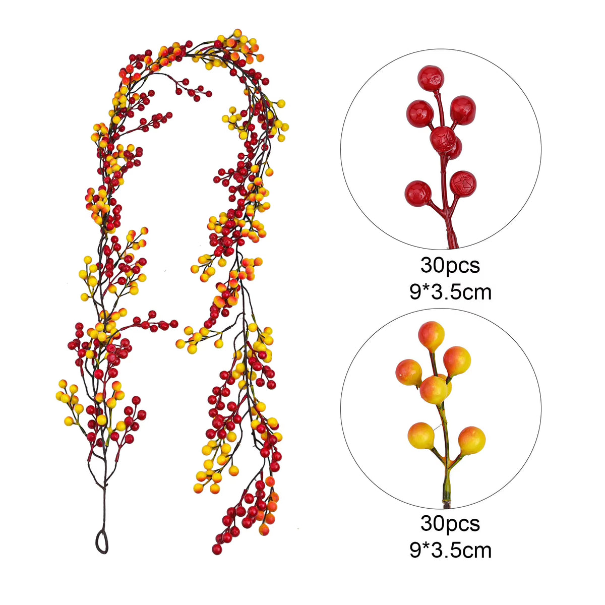 6 ft Artificial Red Berry Garland – image 5