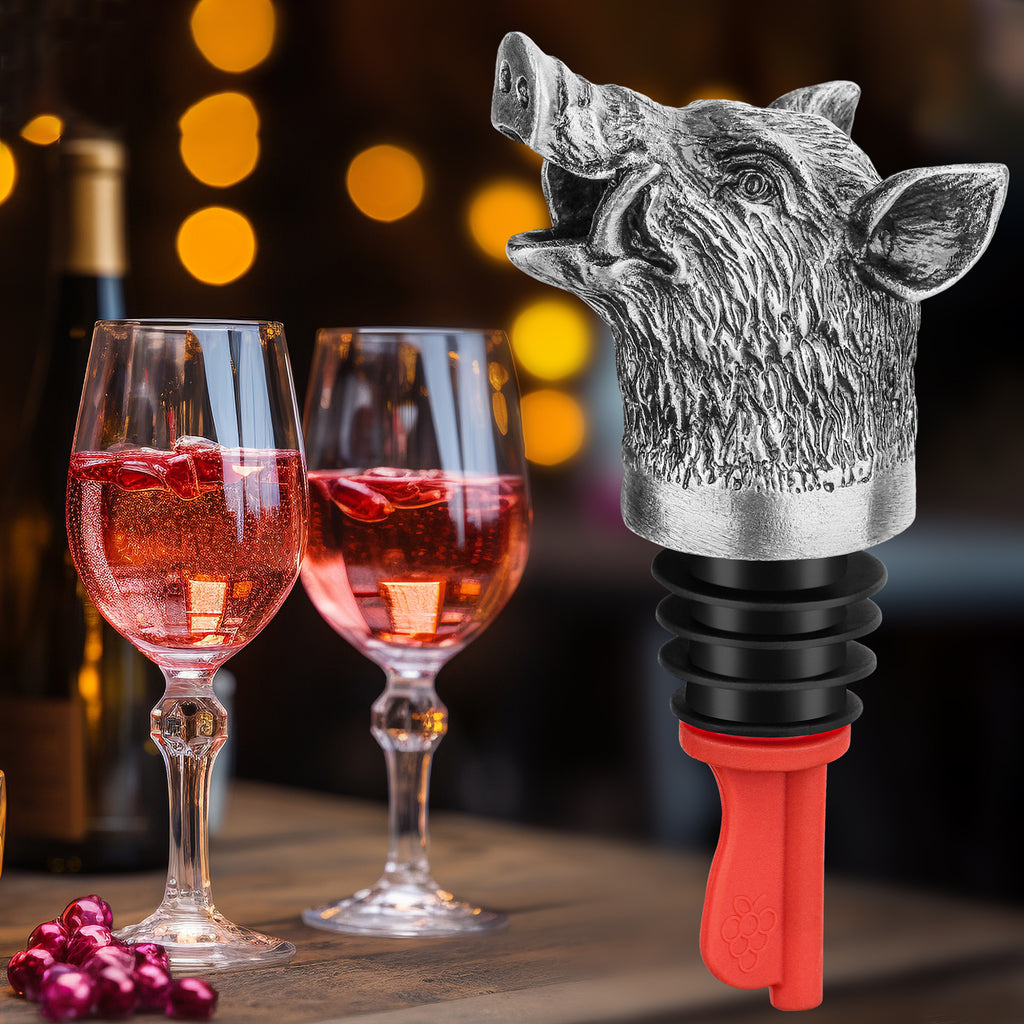 Boar Head Wine Pourer – Bottle Spout & Stopper – image 8