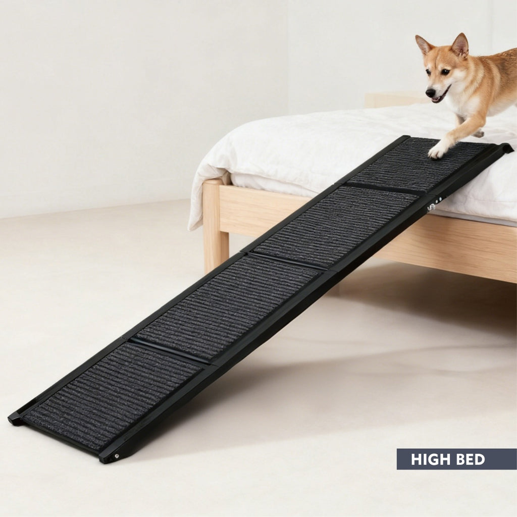 Dog Ramp for Car 71 x 19.3 in, Four-Fold Aluminum with Rug Surface – image 12