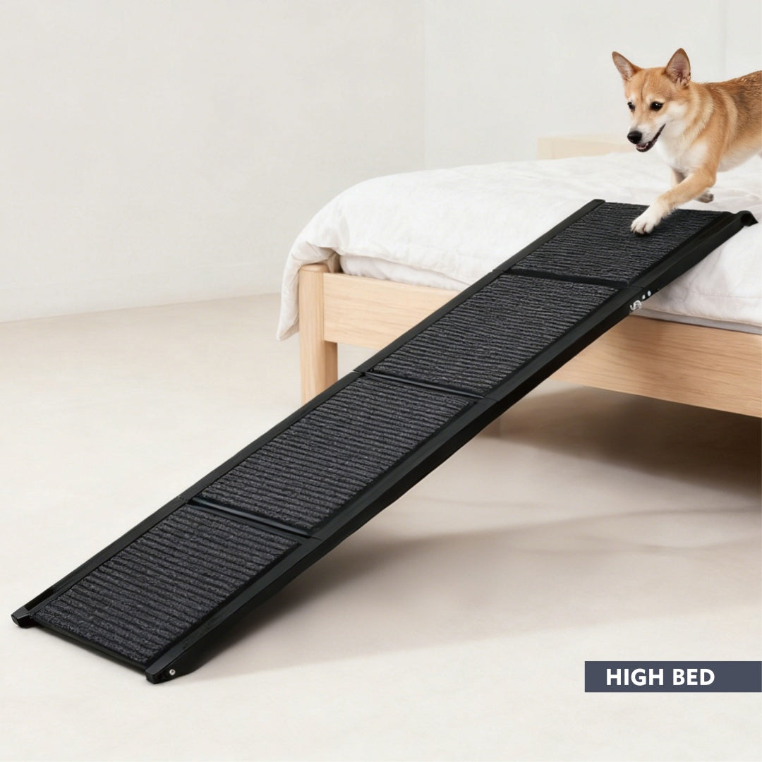 Dog Ramp for Car 71 x 19.3 in, Four-Fold Aluminum with Rug Surface – image 12