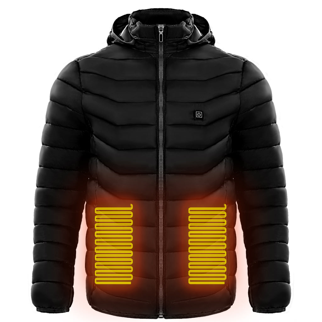 Heated Work Jacket for Men, Hooded Insulated Puffer Coat, USB Powered – image 8