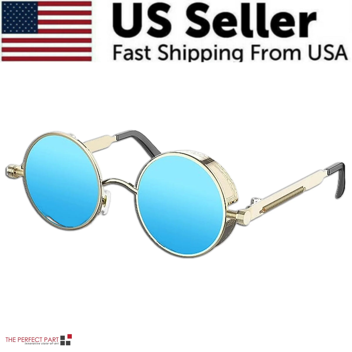 Round Sunglasses – Polarized Retro Metal Frame, UV400 – image 4