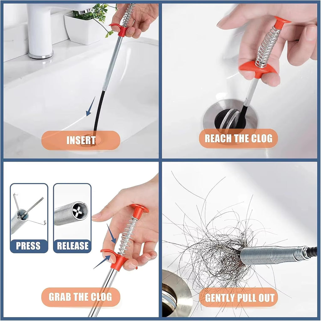 Plumbing Drain Snake Clog Remover, 35/63/79 Inch