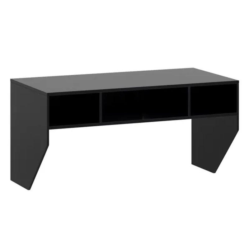 Wall-Mounted Floating Computer Desk with 3-Cube Storage, Black – image 4