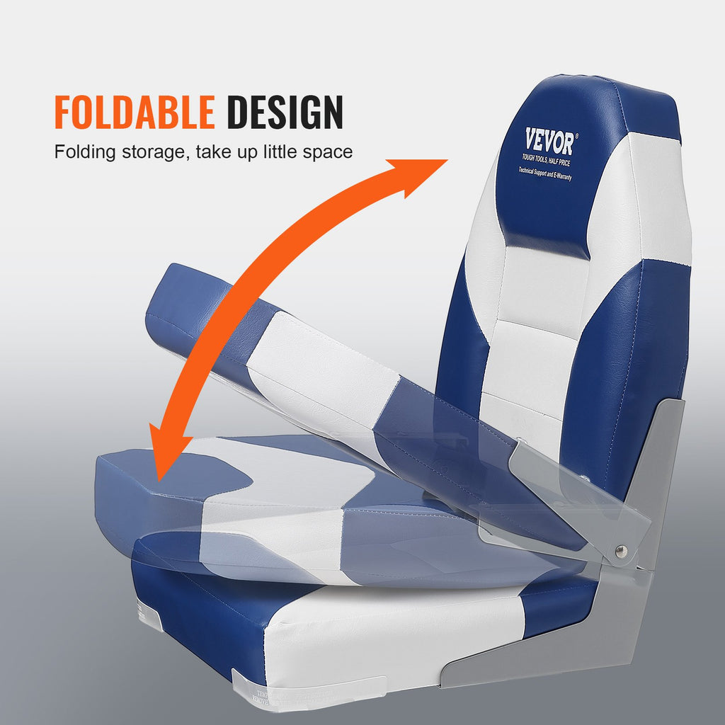 High Back Folding Boat Seats, Padded Fold-Down Chairs, 2 Pack – image 1