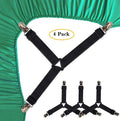 Bed Sheet Holder Straps - 4 Pack 3-Way Elastic Corner Grippers