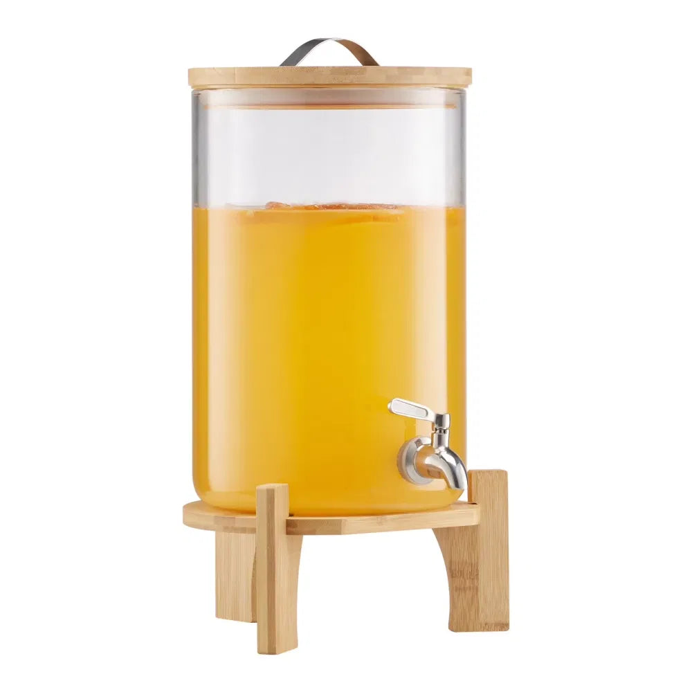 2.2 Gallon Glass Lemonade Jar with Wooden Stand and Steel Spigot – image 2