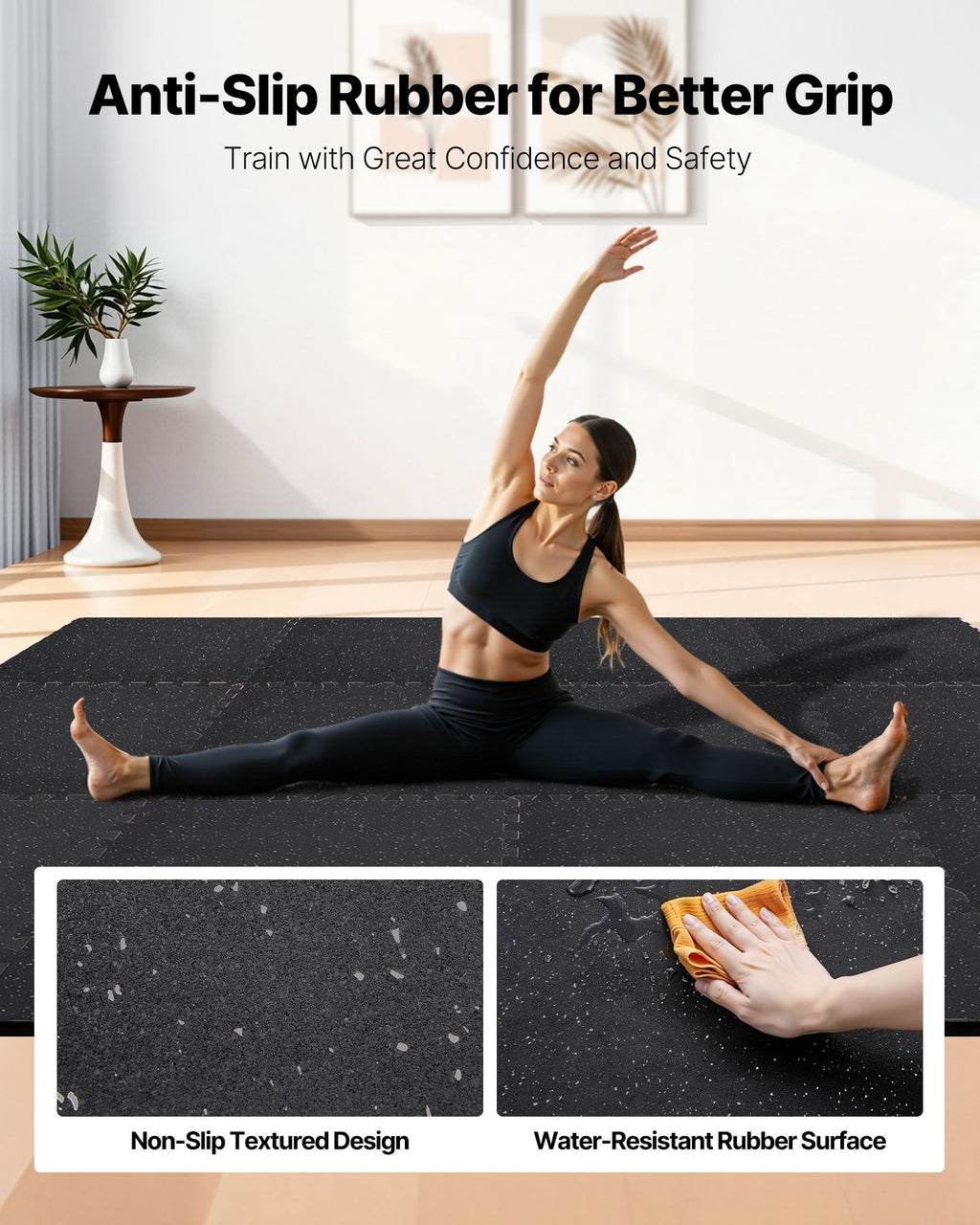 Exercise Floor Mats 12-Pack, 24 x 24 in Interlocking Gym Tiles – image 3