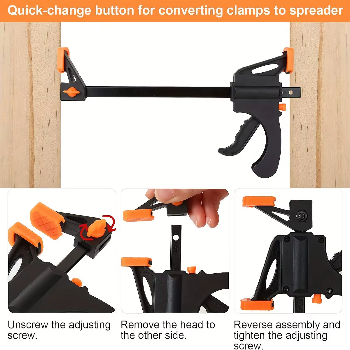 Bar Clamp 12" - One-Handed Ratchet Trigger Clamp for Woodworking – image 5