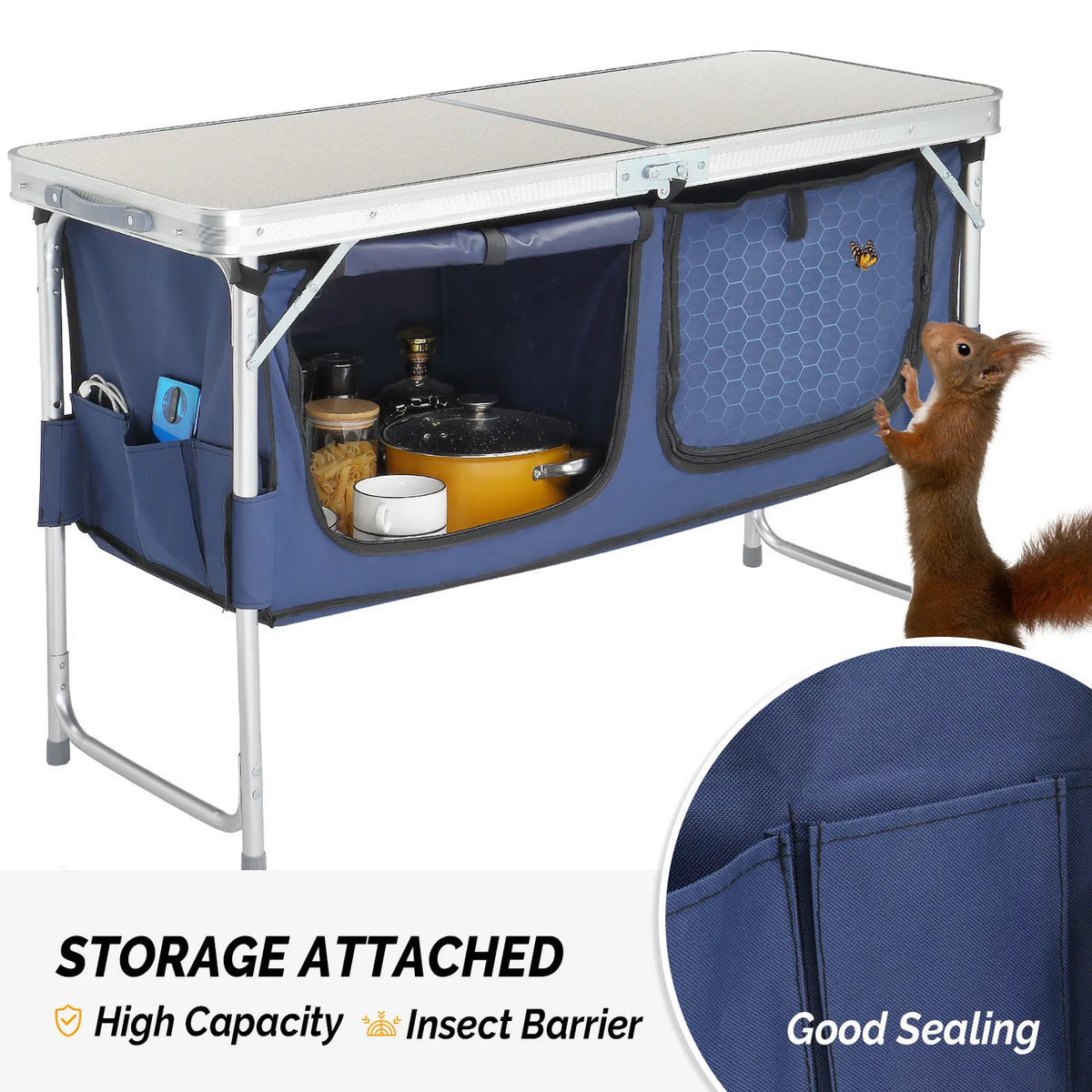 Folding Camping Table 4ft Portable with Storage – image 6