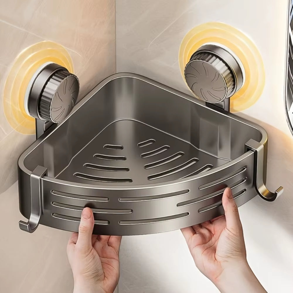 Corner Shower Shelf with Suction Cups, No-Drill Bathroom Caddy – image 2