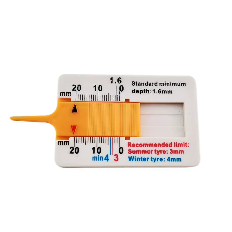 Tire Tread Depth Gauge 0-20 mm, Brake Pad Wear Checker