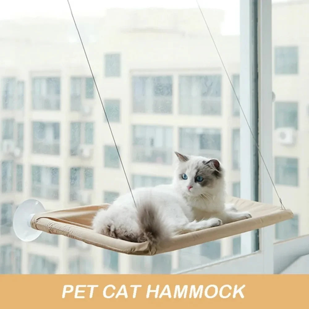 Cat Window Hammock - Suction Cup Perch Holds 40 lbs, Washable