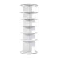 Rotating Shoe Rack Tower, 6-Tier 360° Spinning, 24 Pairs, White – image 1