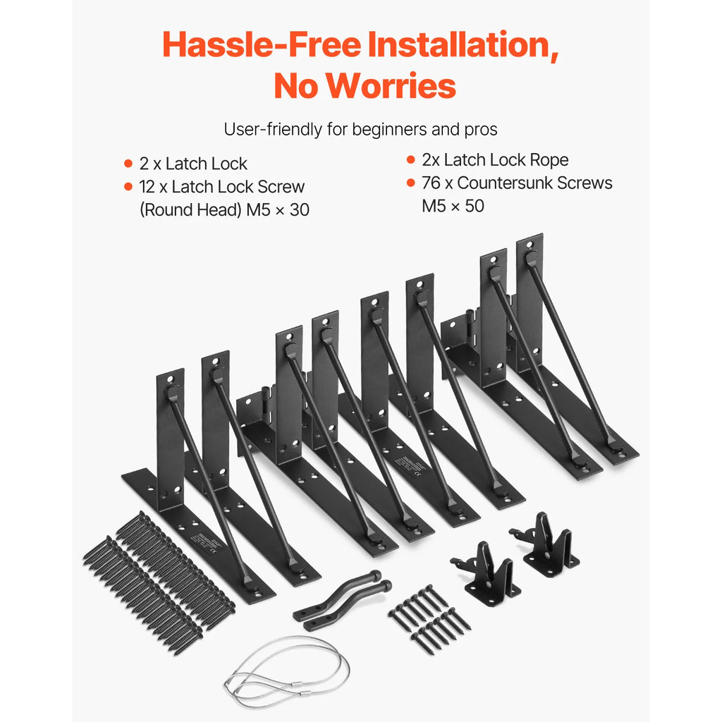 Anti-Sag Gate Corner Brace Kit 2 Sets with Latch and Screws – image 6