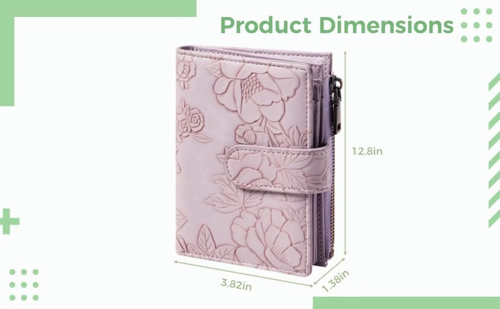 Women's Trifold Wallet – Embossed PU Leather RFID Short Purse – image 3