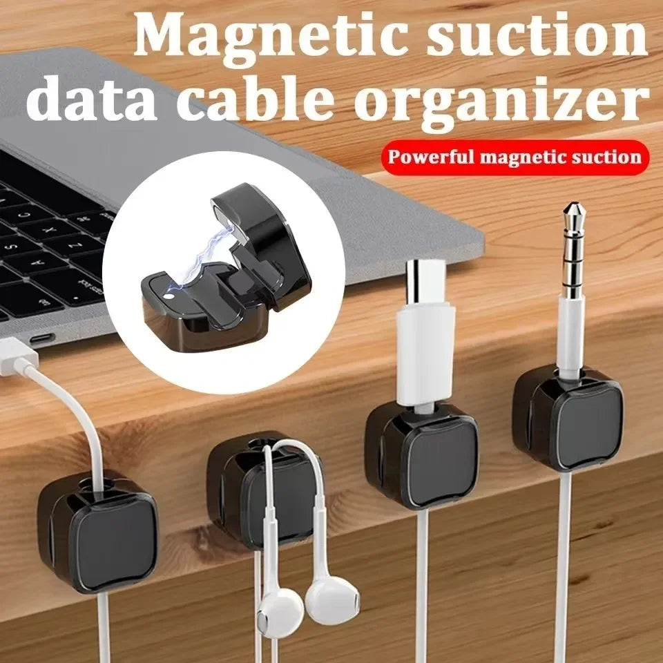 Magnetic Under-Desk Cable Clips Cord Organizer