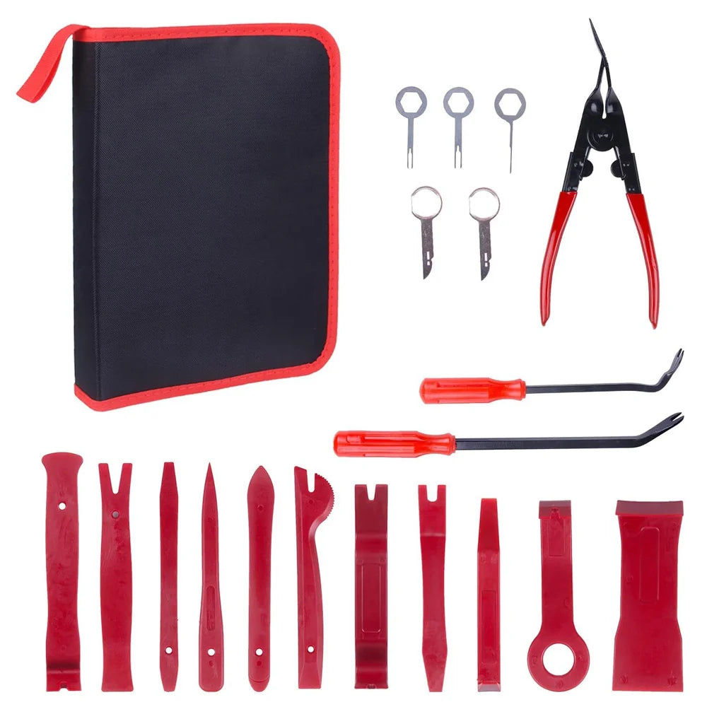 Trim Removal Tool Kit, 19-Piece Auto Panel, Clip and Stereo Tools – image 3
