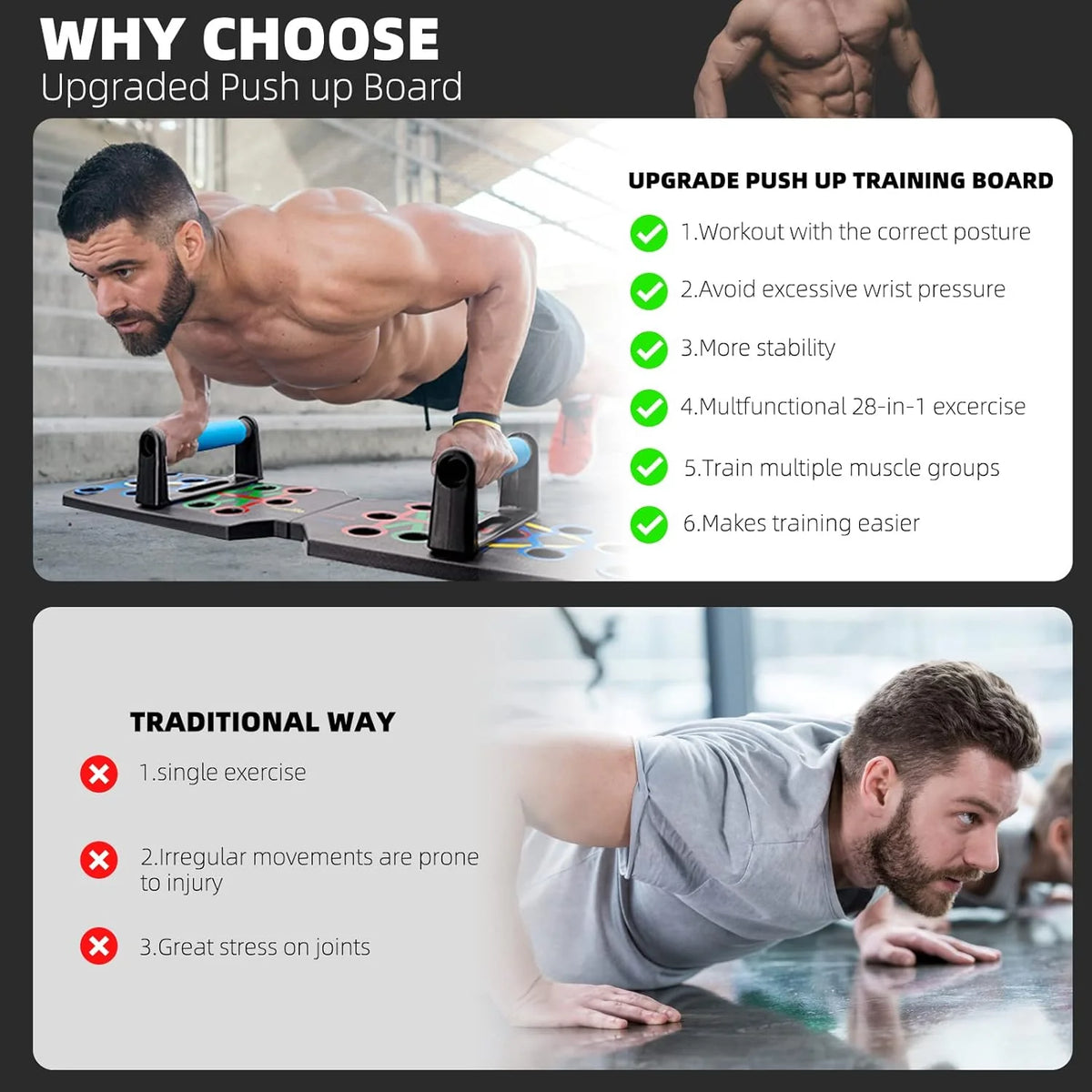 Push Up Board 28-in-1 - Foldable Push Up Bar System with Handles – image 3