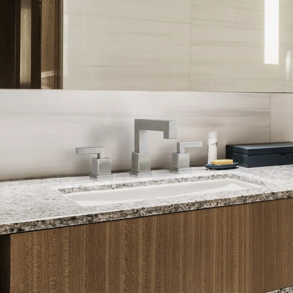 Widespread Waterfall Bathroom Faucet, 2-Handle 3-Hole, Brushed Nickel – image 10