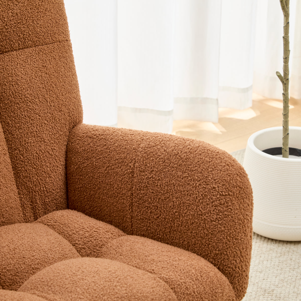 Teddy Fleece Wingback Nursery Glider Rocker with Ottoman Set – image 20