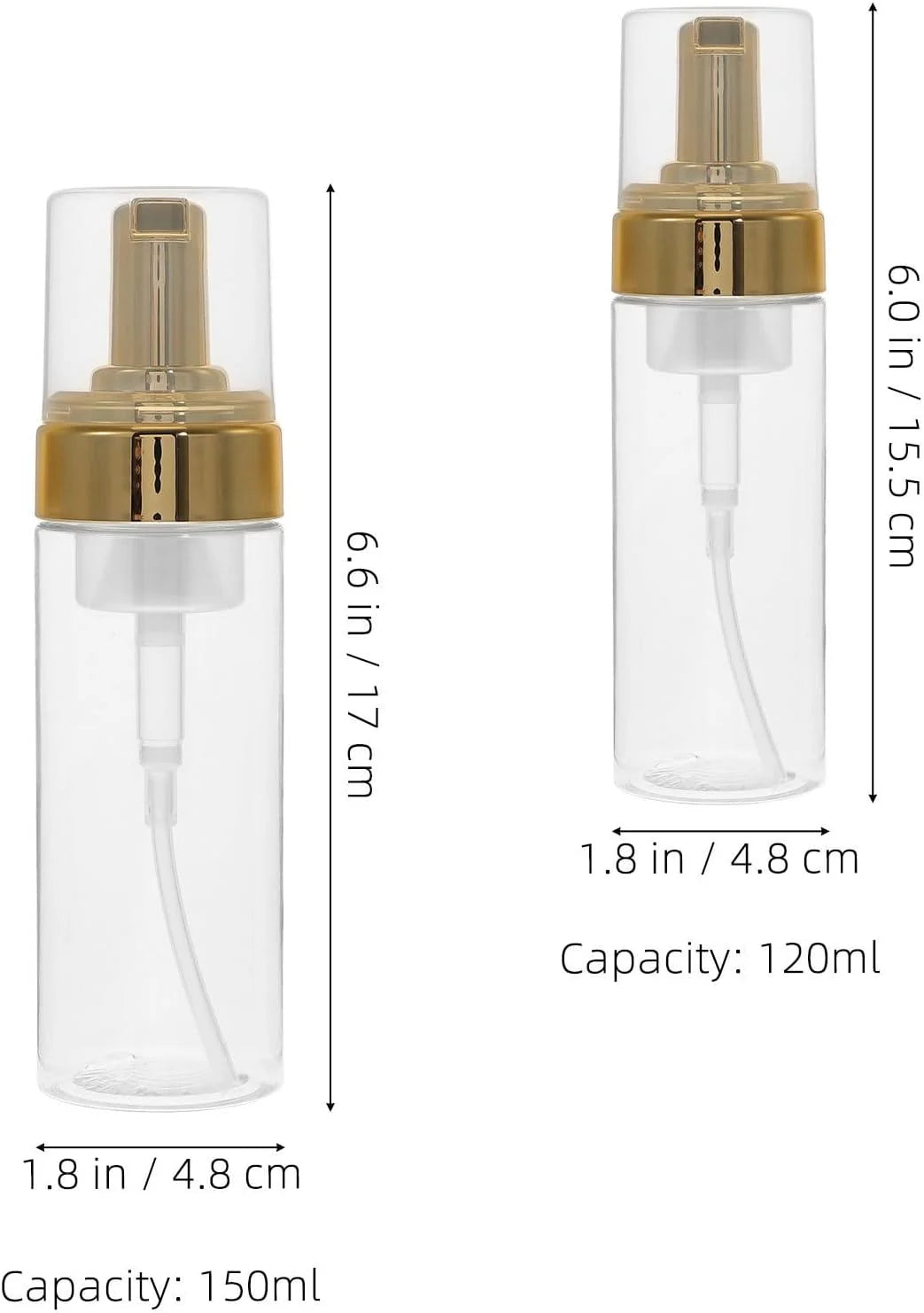 Foam Pump Travel Bottles, 4-Pack Refillable 120 ml & 150 ml – image 2