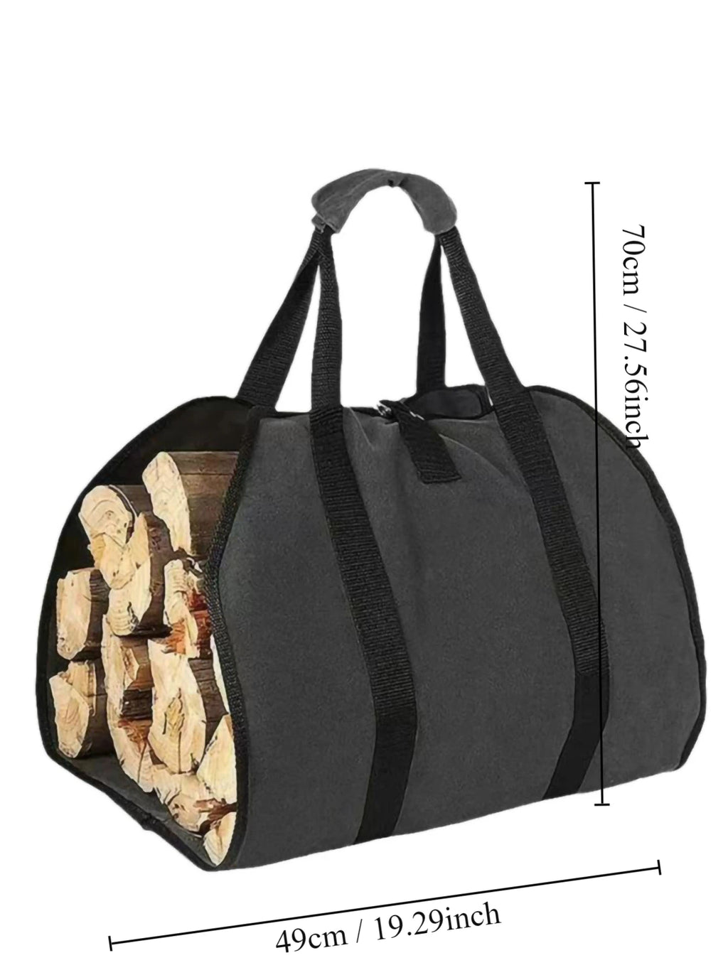 Landscaping Firewood Log Carrier Tote – Heavy Canvas Wood Bag