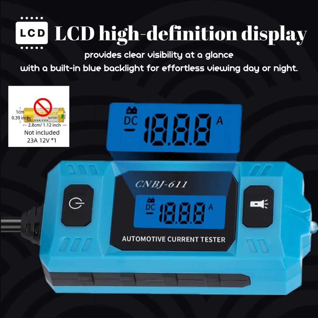 Automotive Fuse Current Tester 12V, 0.01-19.99A Parasitic Draw Meter – image 3