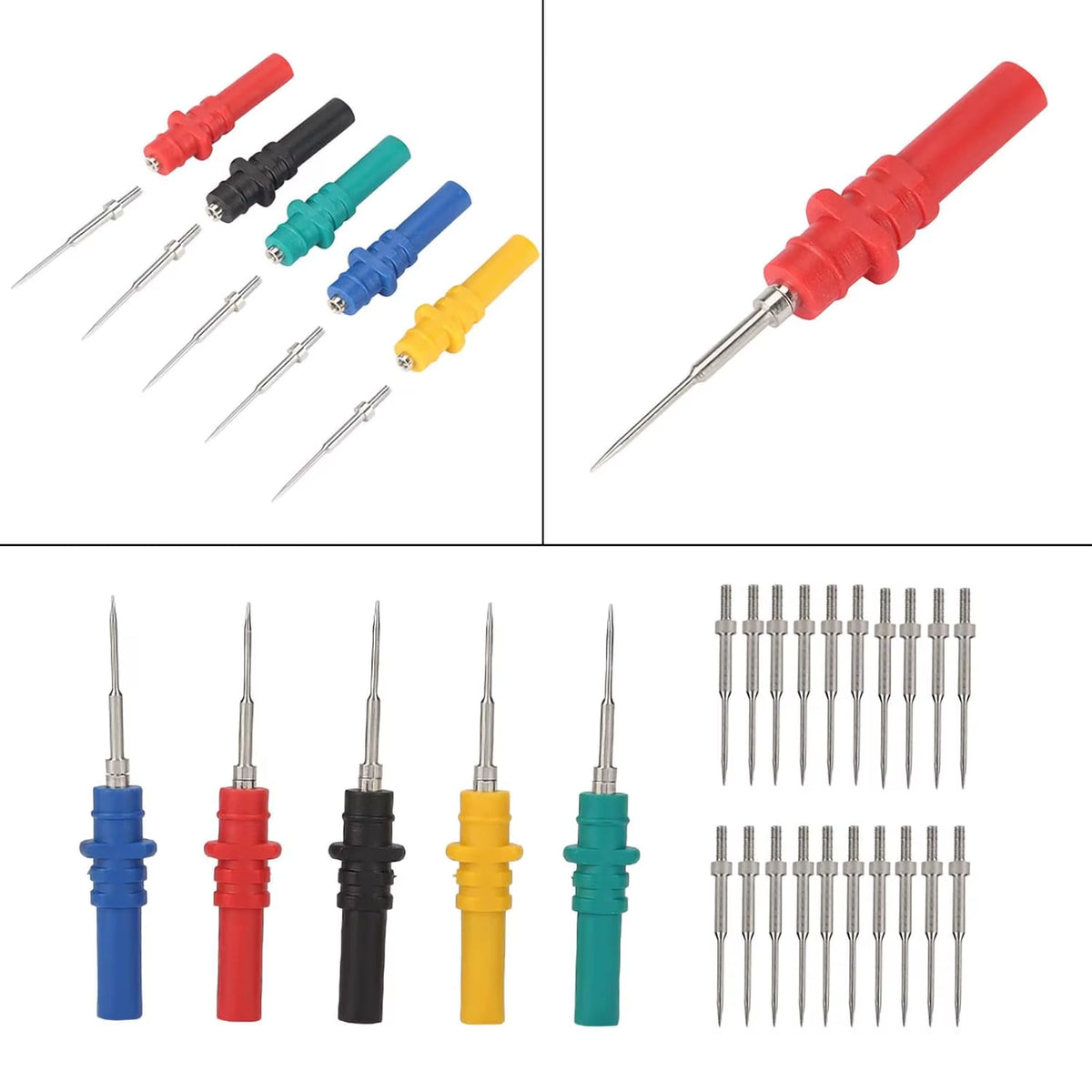 Mechanic Back Probe Pin Kit 15 Pc - Automotive Diagnostic Test Probes & Spare Pins