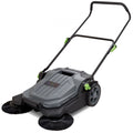 Manual Push Yard Sweeper 25.6 in with 5-Gallon Bin