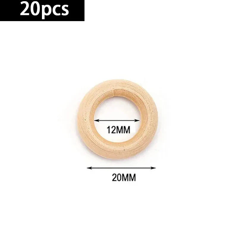 Unfinished Wooden Rings for Macrame and Crafts, 20 Pack – image 9