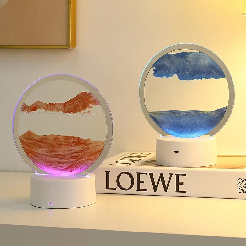 3D Moving Sand Art Lamp – 16-Color Hourglass Night Light – image 3