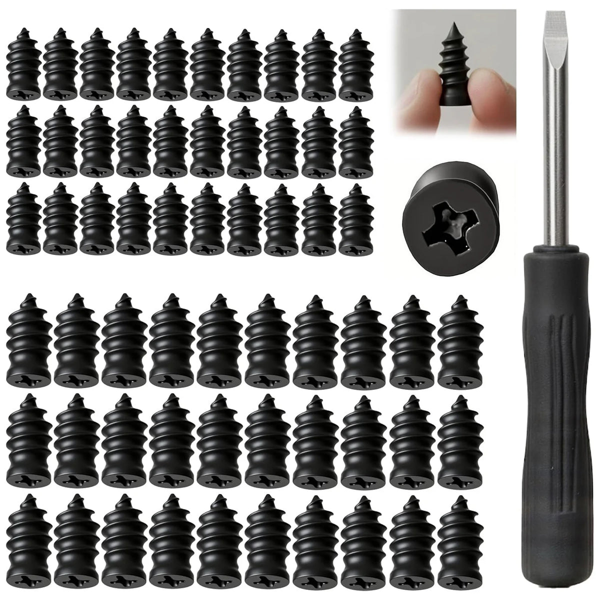 Tire Plug Screws 60-Pack - Rubber Puncture Repair Nails