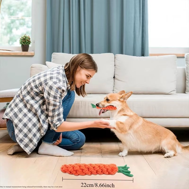 Carrot Braided Rope Chew Toy for Dogs – image 6