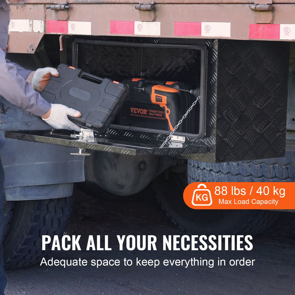 Underbody Aluminum Truck Tool Box 36 X 17 X 18 in Lockable