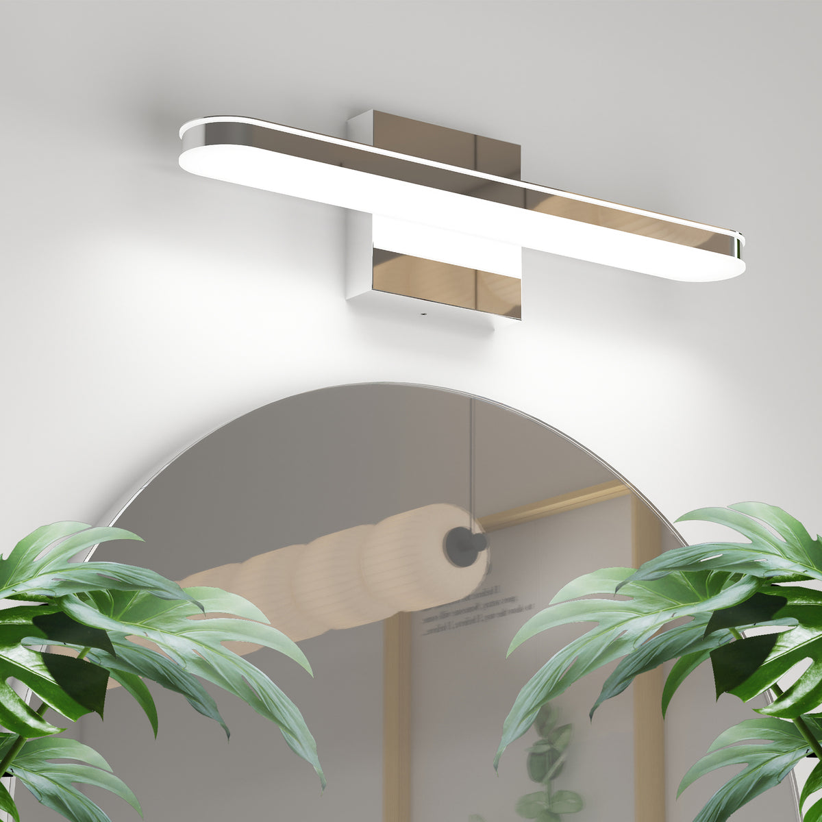 Dimmable Chrome LED Bathroom Light Bar 16 Inch over Mirror