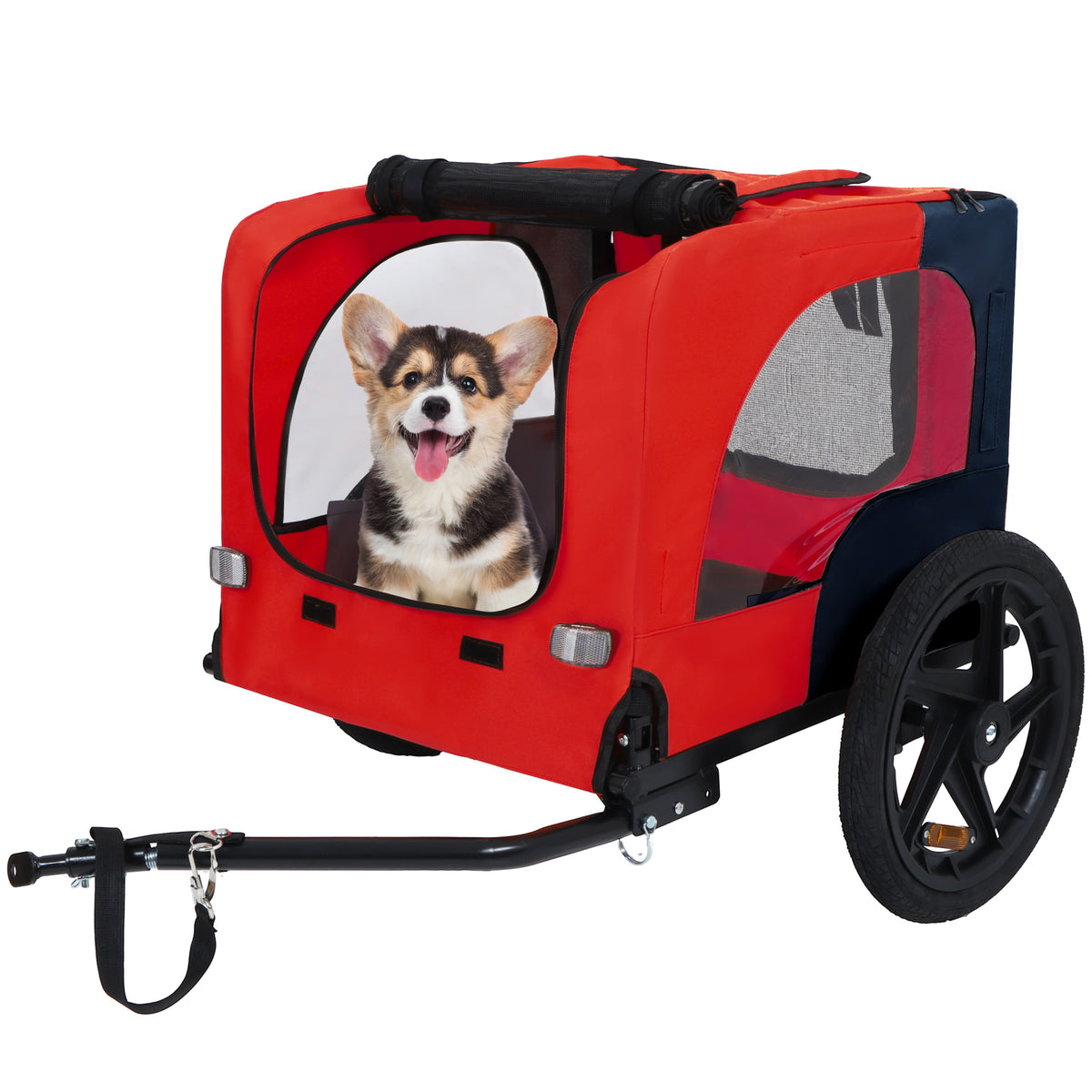 Folding Dog Bike Trailer for Small & Medium Dogs, Quick-Release Wheels – image 3