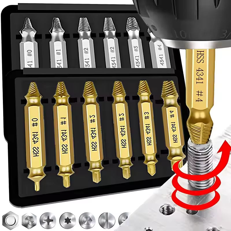 Screw Extractor Set 6 Pcs – Stripped and Broken Screw Remover – image 2