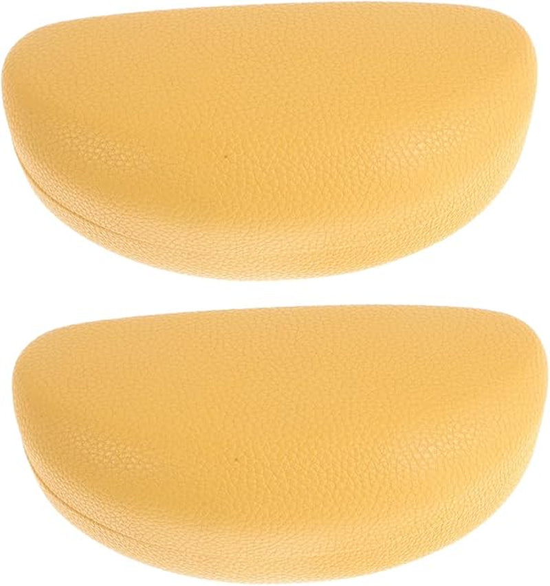 Hard Shell Eyeglass Case 2 Pack - Faux Leather, Yellow