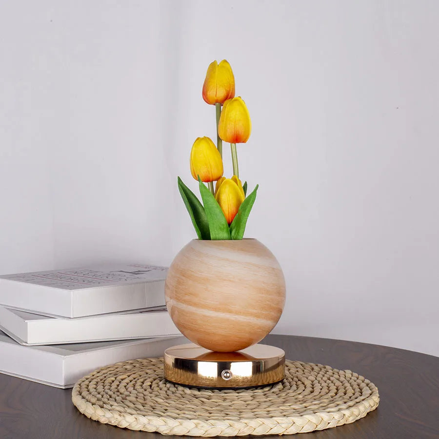 Tulip LED Night Light - USB Rechargeable Flower Desk Lamp for Bedroom Decor