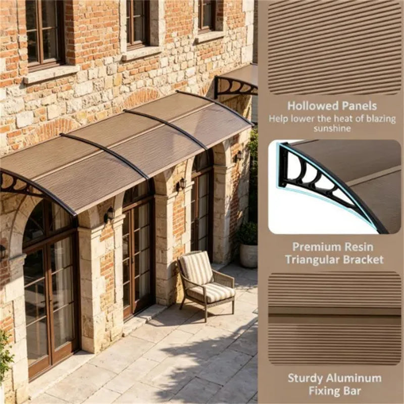 Polycarbonate Door Window Awning 39 x 30 In, Waterproof Canopy – image 6