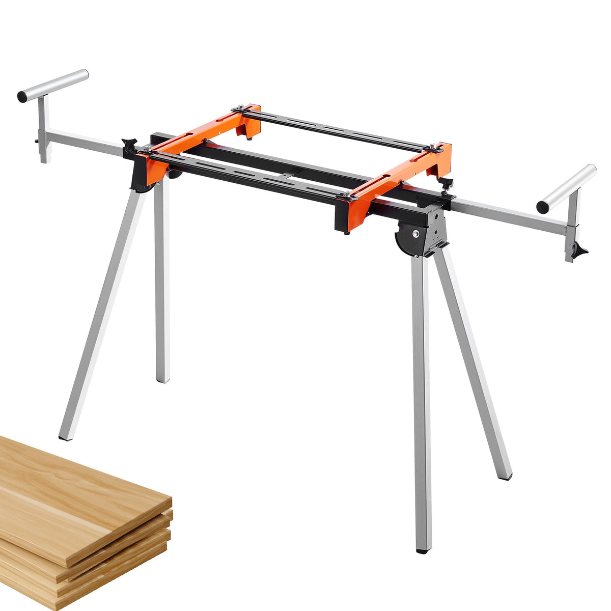 Miter Saw Stand Collapsible Steel, 300 lb Capacity, Adjustable – image 2