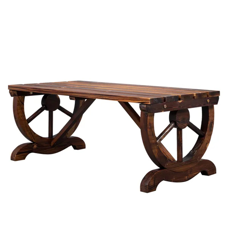 Rustic Garden Bench - 2-Person Wagon Wheel Outdoor Porch Bench – image 17