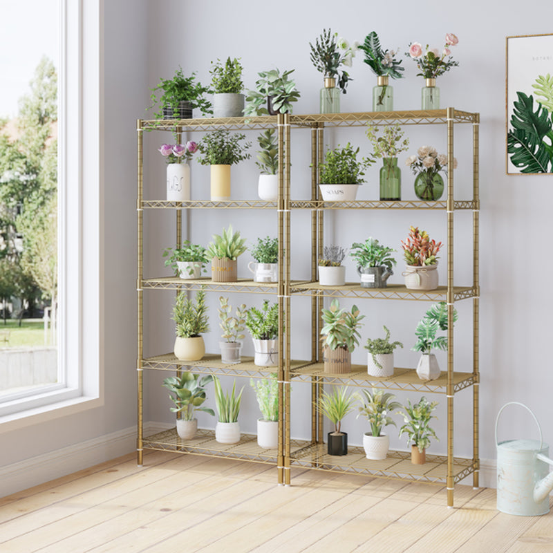5-Tier Storage Shelf - Adjustable Gold Metal Shelving Unit, 551 lb – image 3