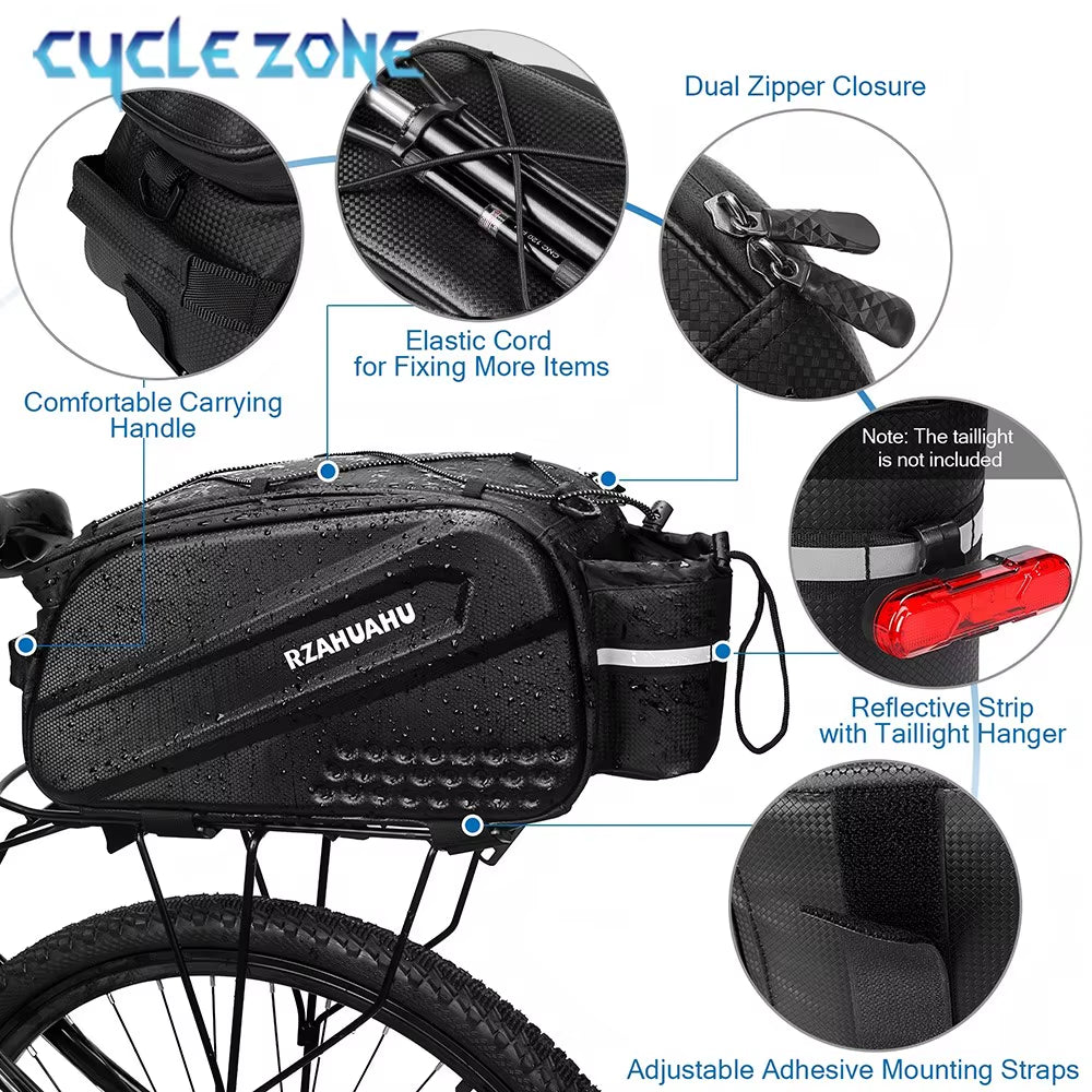 Bike Trunk Bag, Waterproof Rear Rack Bag with Shoulder Strap – image 3