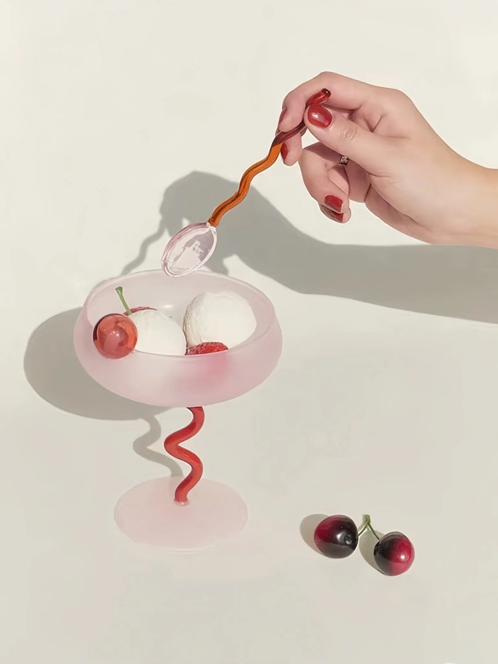 Hand Blown Jelly Bean Cocktail Coupe Glass – image 7